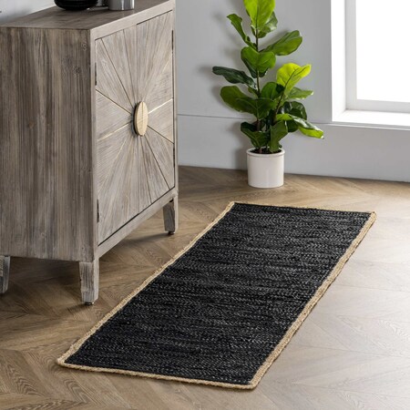 Nuloom Sabby Hand Woven Leather Flatweave Area Rug 2ft x 6ft SEKO01C-206